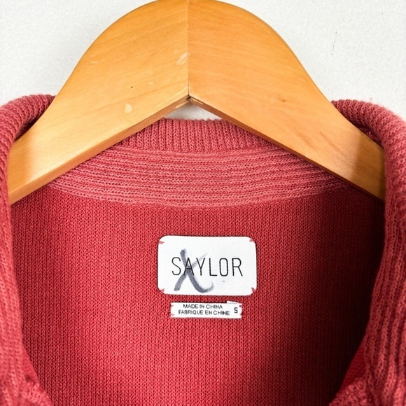 SAYLOR Meliah Pink Ruched Knit Mini Sweater Dress Sz S - Picture 8 of 13